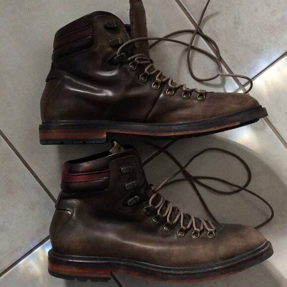 Men's Cole Haan Grand OS boots | lined | Size 10 W | lace up | Brown w/ burgandy - Picture 6 of 10
